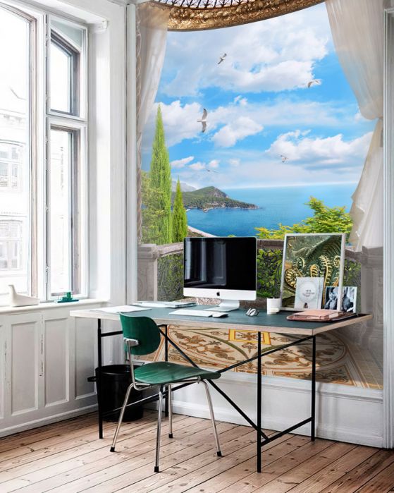 Fototapeta balkon z widokiem na morze