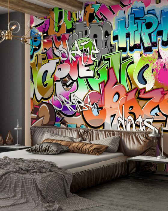 Fototapeta jasne kolorowe litery graffiti