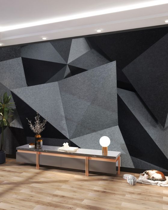 Fototapeta geometryczne kształty na czarnym tle
