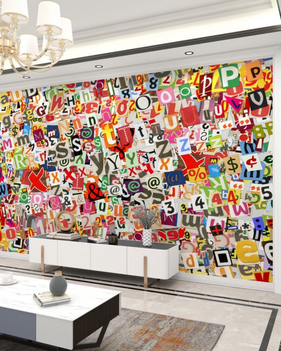 Fototapeta mnóstwo liter i cyfr graffiti