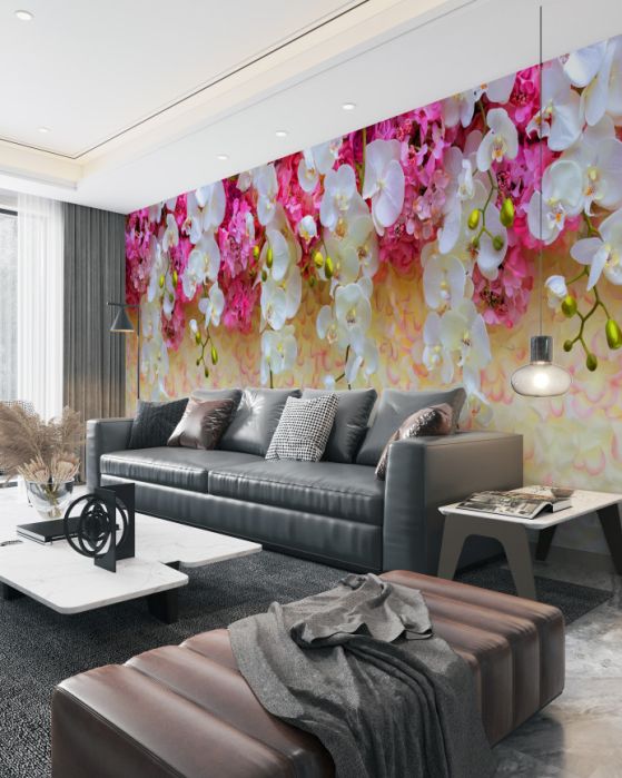 Fototapeta spadające kwiaty orchidei
