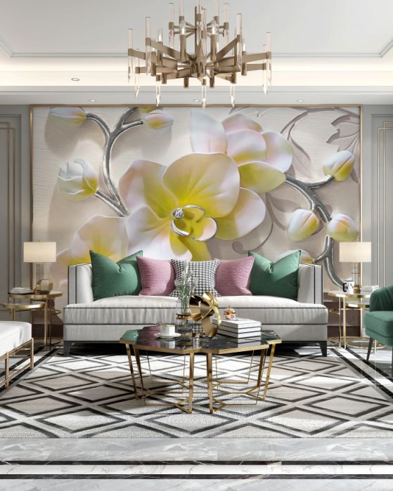 Fototapeta niezwykła biało-żółta orchidea