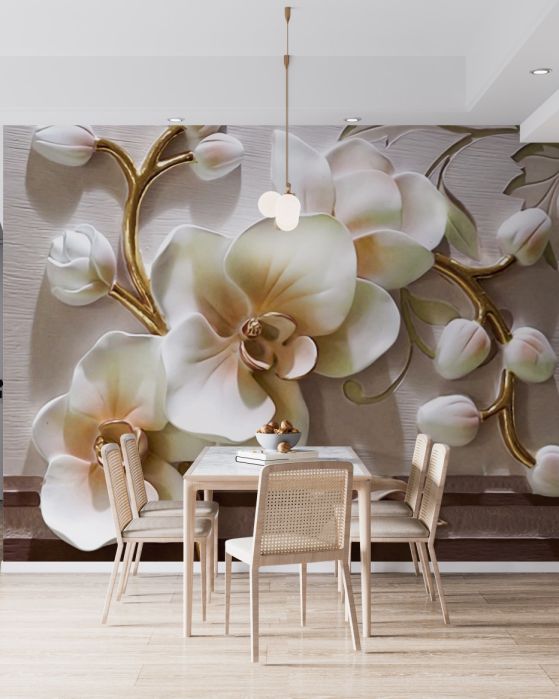 Fototapeta luksusowe gałęzie białej orchidei