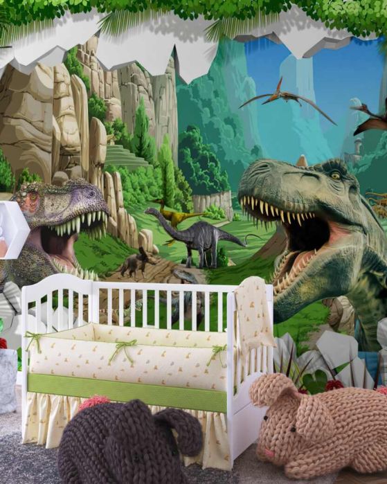 Fototapeta Dinozaury i góry