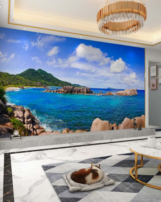 Fototapeta zielone wyspy i błękitny ocean