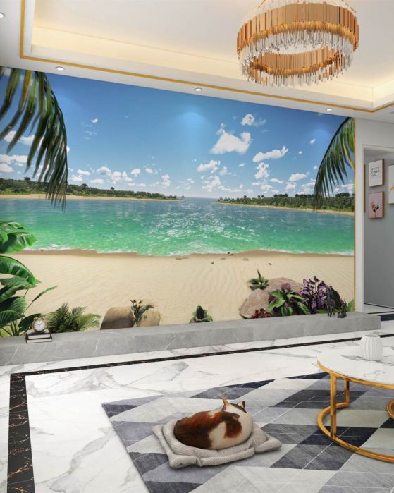 Fototapeta piaszczysta plaża na Lazurowym Wybrzeżu