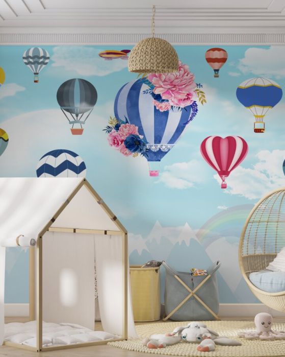 Fototapeta Kolorowe balony na ogrzane powietrze na niebie