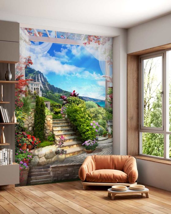 Fototapeta ogród nad morzem