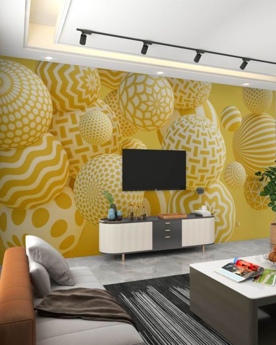 Fototapeta żółte balony z liniami