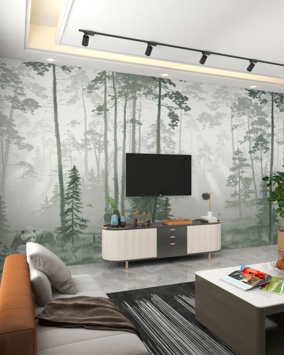 Fototapeta Niedźwiedzie w mglistym lesie
