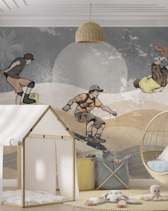 Fototapeta Snowboardziści dobrze się bawią