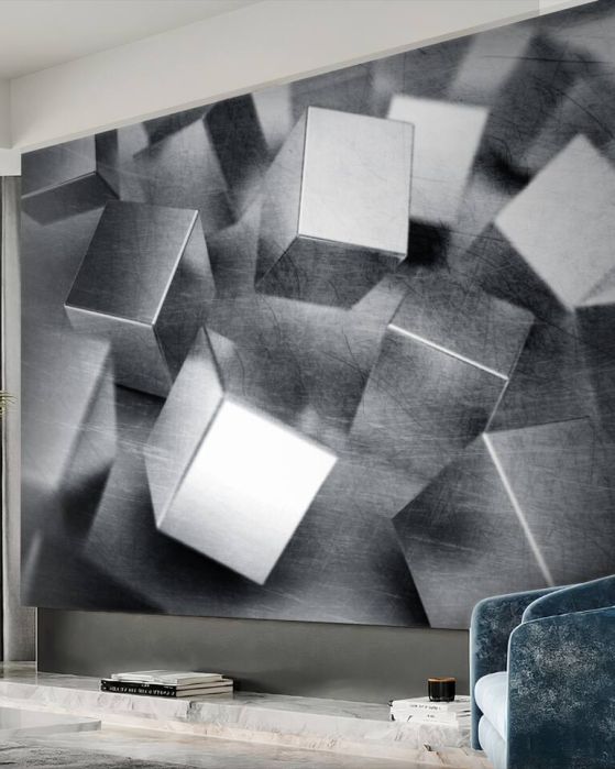 Fototapeta Stalowe metalowe kostki