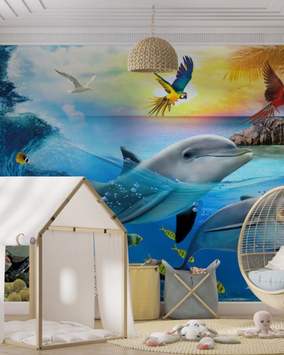 Fototapeta Delfiny spotykają świt