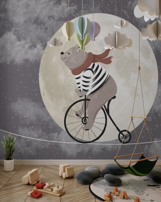Fototapeta Cyrkowa panda na rowerze