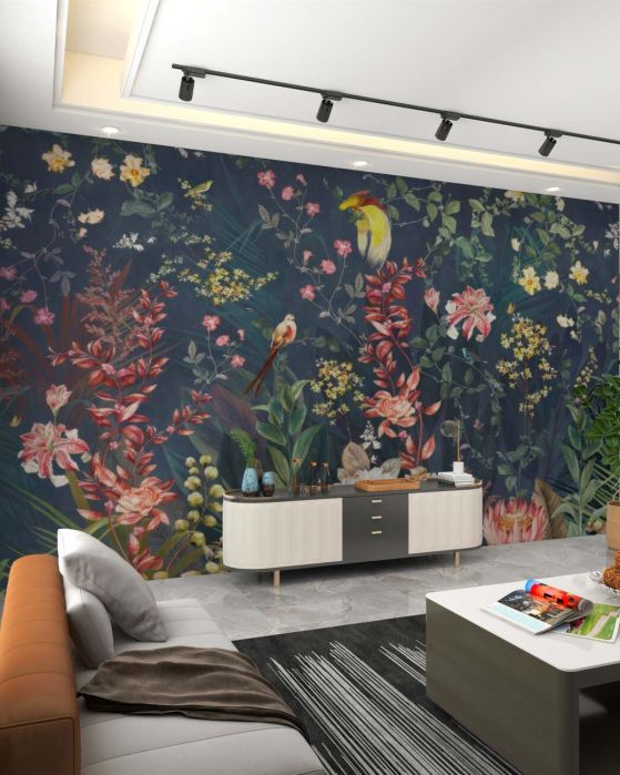 Fototapeta Noc Blooming Meadow and Parrot