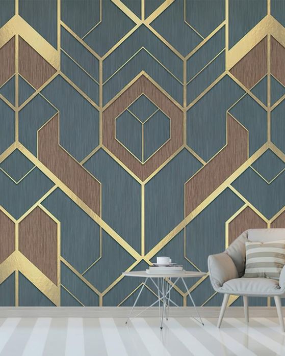 Fototapeta geometryczny wzór ciemnoniebieski