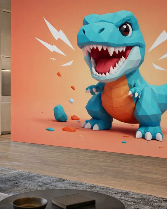 Fototapeta geometryczny dinozaur dla dzieci