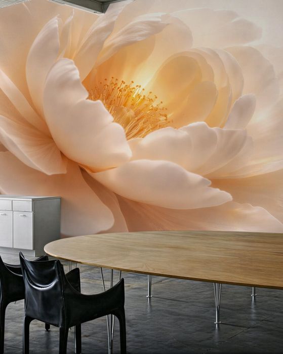 Fototapeta kremowa peonia w Świetle