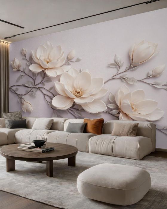 Fototapeta kremowa magnolia w stylu 3d