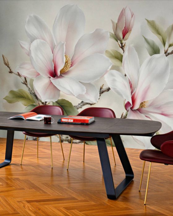 Fototapeta subtelna magnolia na gałęziach