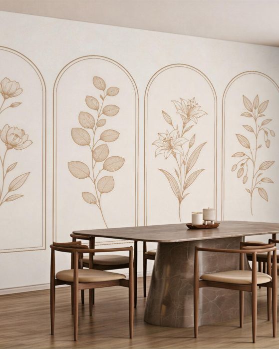 Fototapeta botaniczne szkice w arkadach