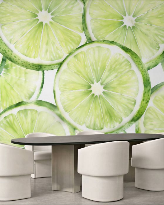 Fototapeta akwarelowe plastry limonki