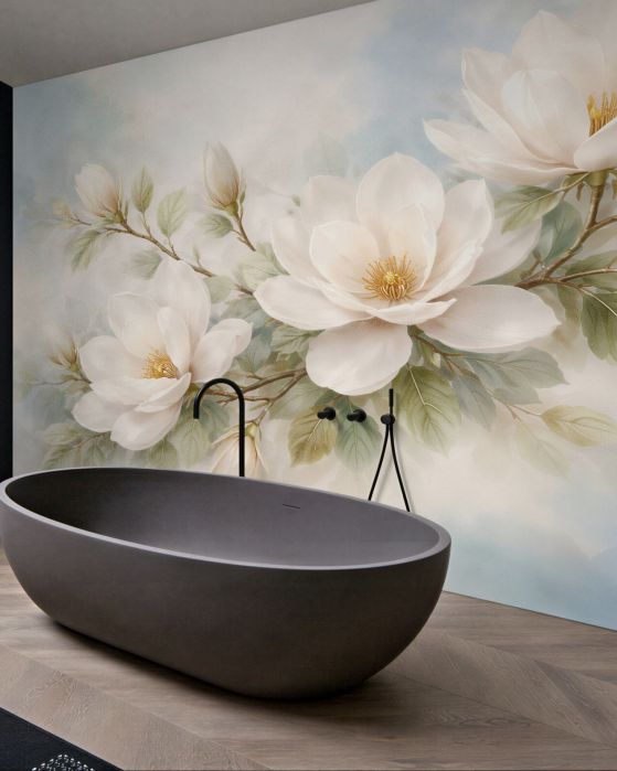Fototapeta delikatne magnolie w pastelowej mgle