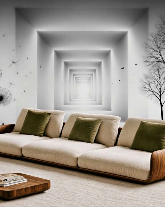 Fototapeta tunel ciszy z drzewami