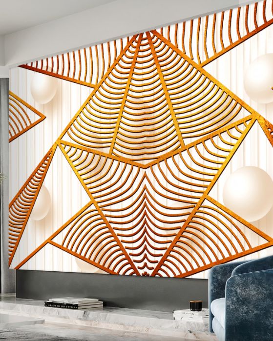 Fototapeta złoty wzór geometryczny