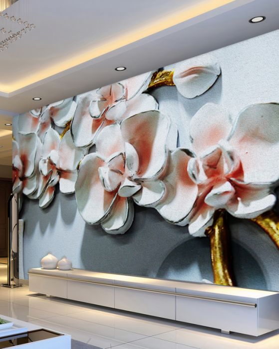 Fototapeta podniesione gałęzie białej orchidei