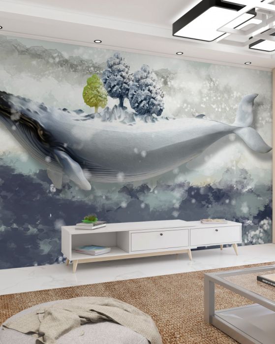 Fototapeta biały wieloryb w zimnym oceanie