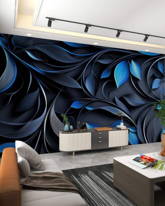 Fototapeta Dark -blue Liście są jasne