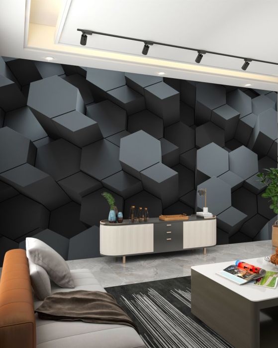 Fototapeta Figurki 3D są ciemnoszare
