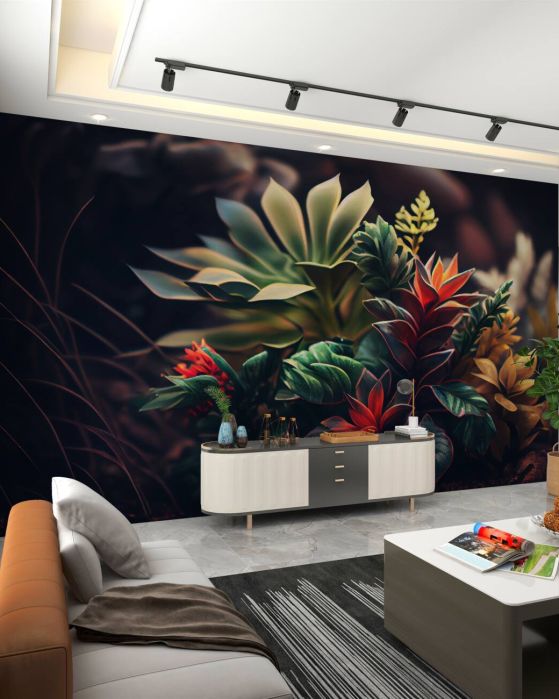 Fototapeta 3D bukiet roślin tropikalnych