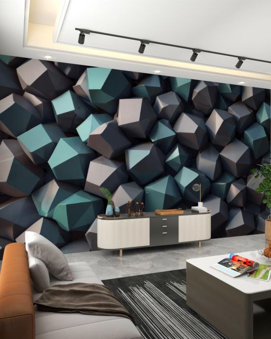 Fototapeta Błyszczące figurki geometrii wielofunkcyjnej