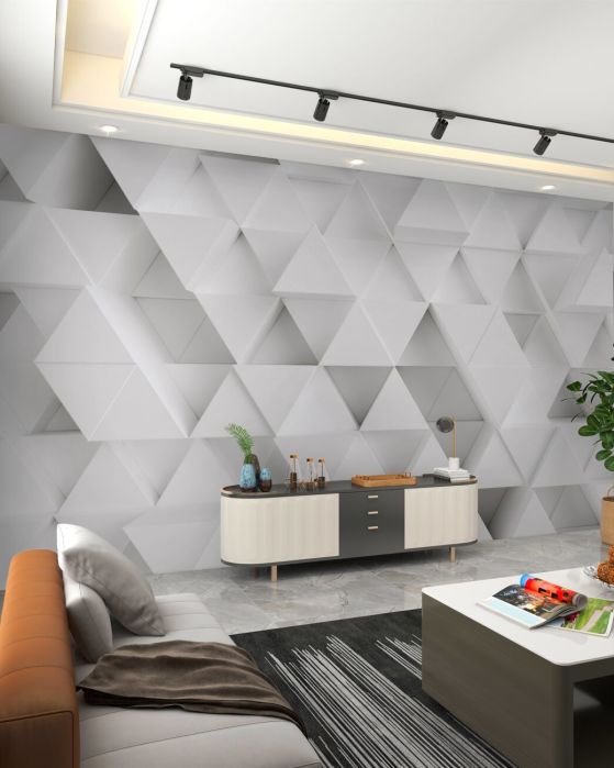 Fototapeta Światło -gray 3D -triangle