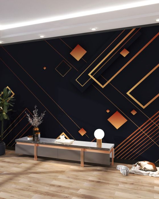 Fototapeta Ciemne tło z jasnymi geometrycznymi kształtami