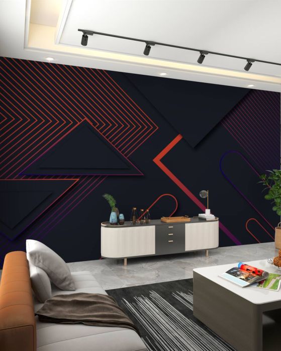 Fototapeta Różne kształty geometryczne są ciemno z czerwonymi