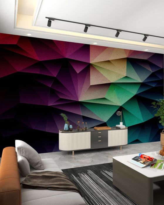 Fototapeta Narzucanie geometrycznych form wielokolorowych