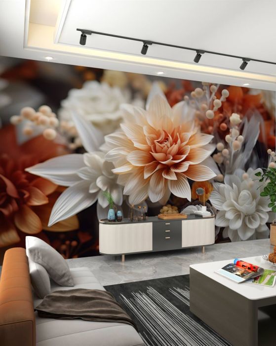 Fototapeta Kwiaty 3D jasna jesień