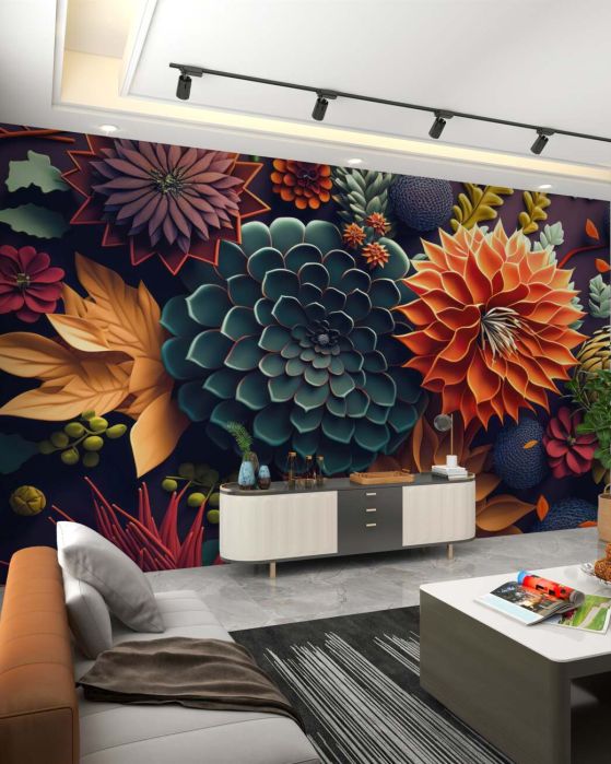 Fototapeta Kolorowa Aztra i inne kwiaty są jasne