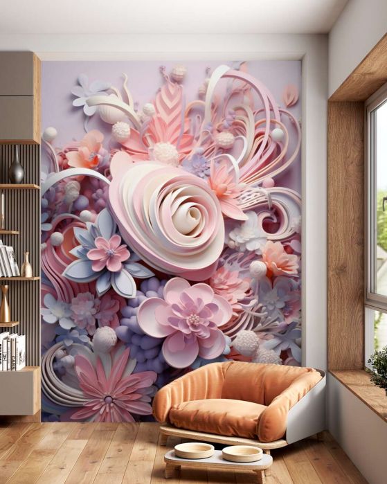 Fototapeta Kwiaty tekstur w bukiecie 3D