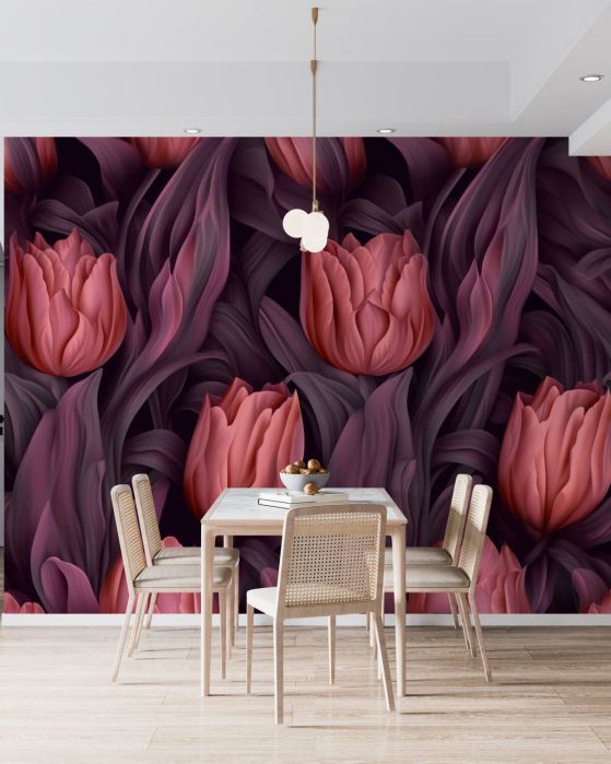 Fototapeta Śpiące tulipany w terenie