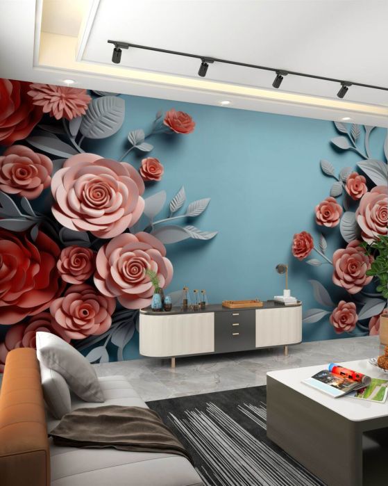 Fototapeta Obszerne jasne kwiaty 3D