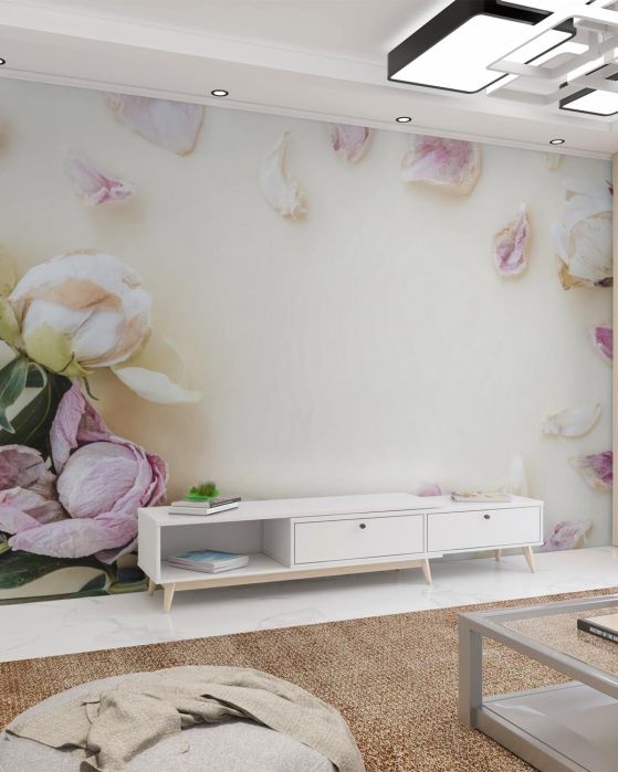 Fototapeta Peony w płatkach wodnych