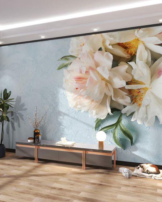 Fototapeta Bush Pionoid Rose White