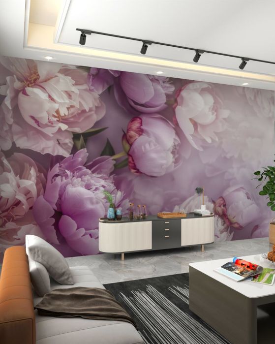 Fototapeta 3D piwonie światła wolumetrycznego