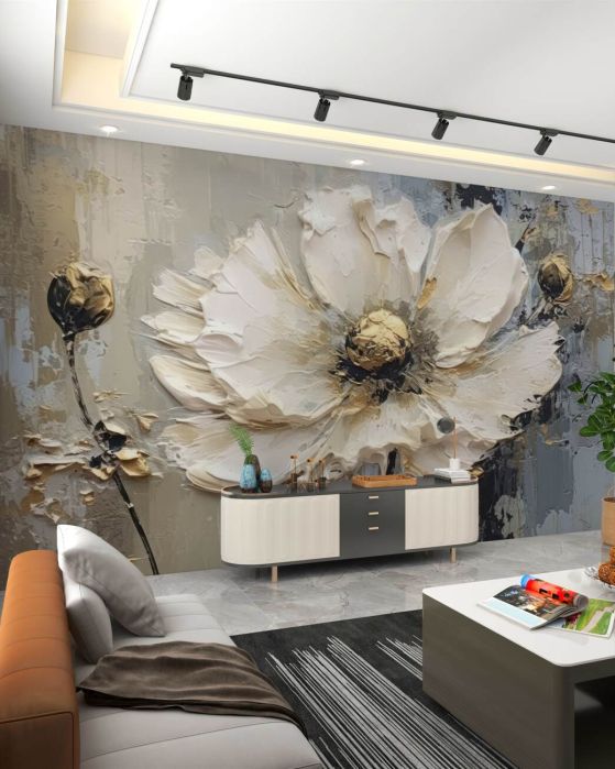 Fototapeta Obszerny 3D White Poppy