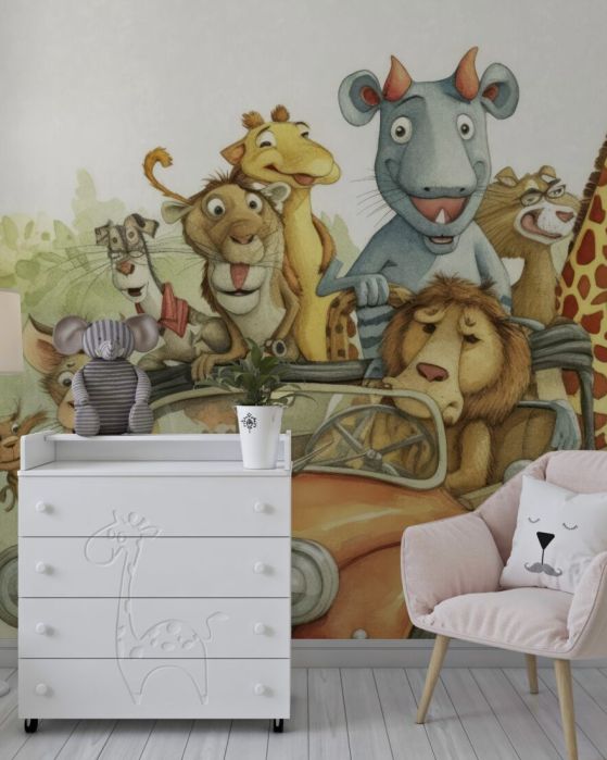 Fototapeta Safari na starym kabriolecie