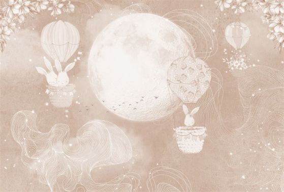 Fototapeta Bunnies latają na balonach